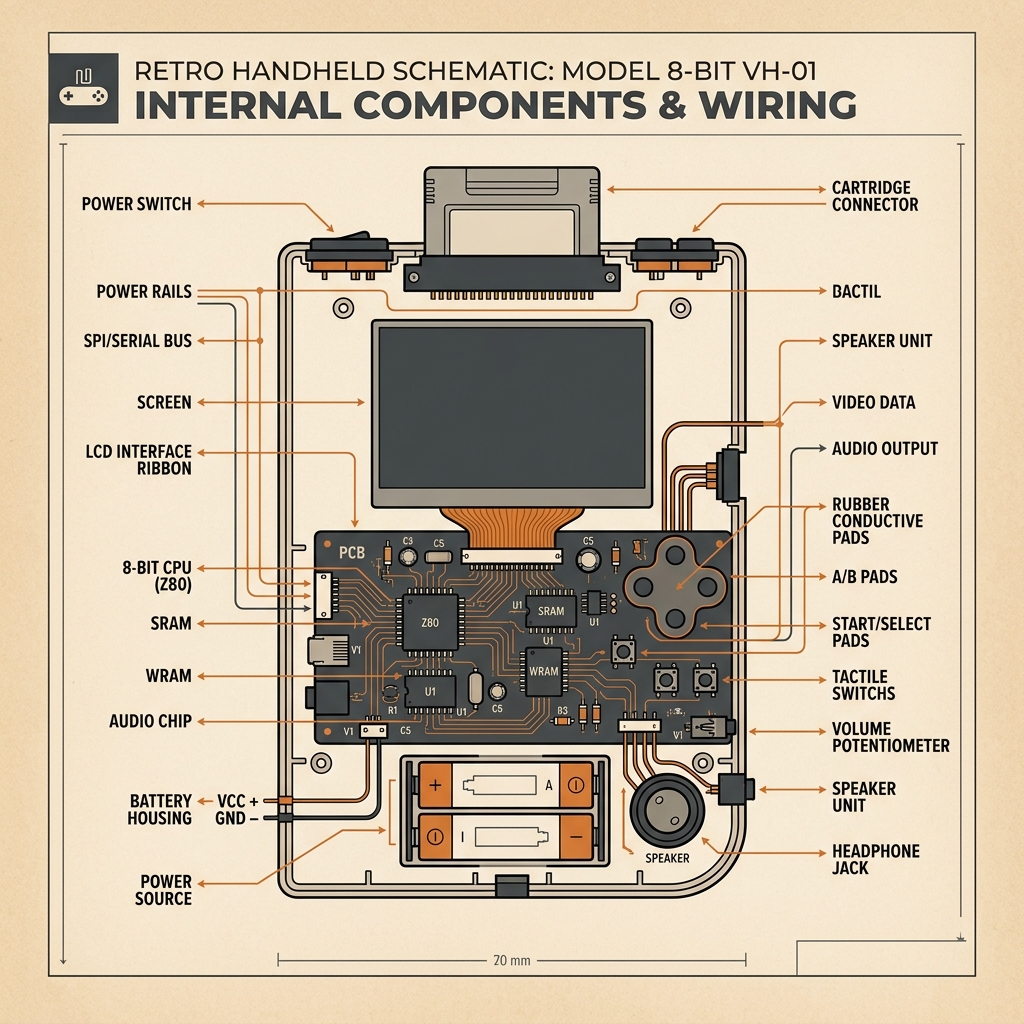 Handheld Device Internal Schematic Blueprint